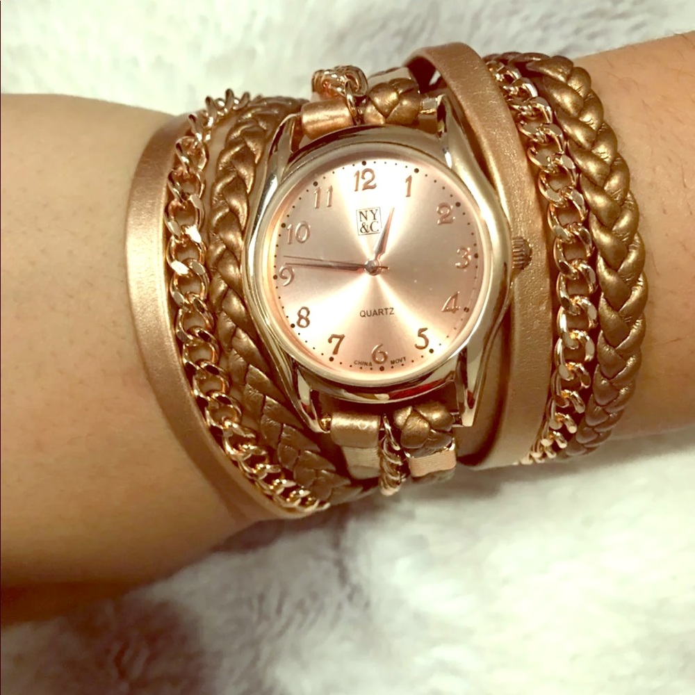 Rose gold bracelet watch